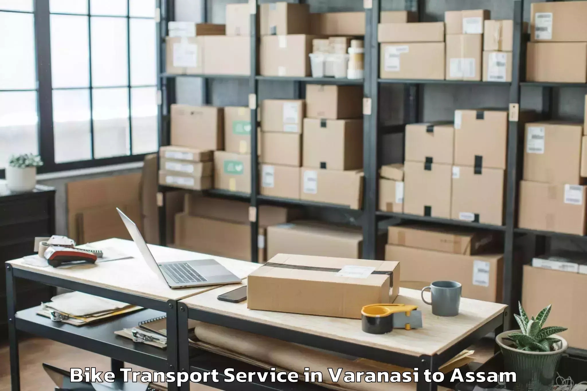 Quality Varanasi to Balijan Bike Transport